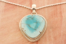 Artie Yellowhorse Genuine Appaloosa Turquoise Sterling Silver Navajo Pendant